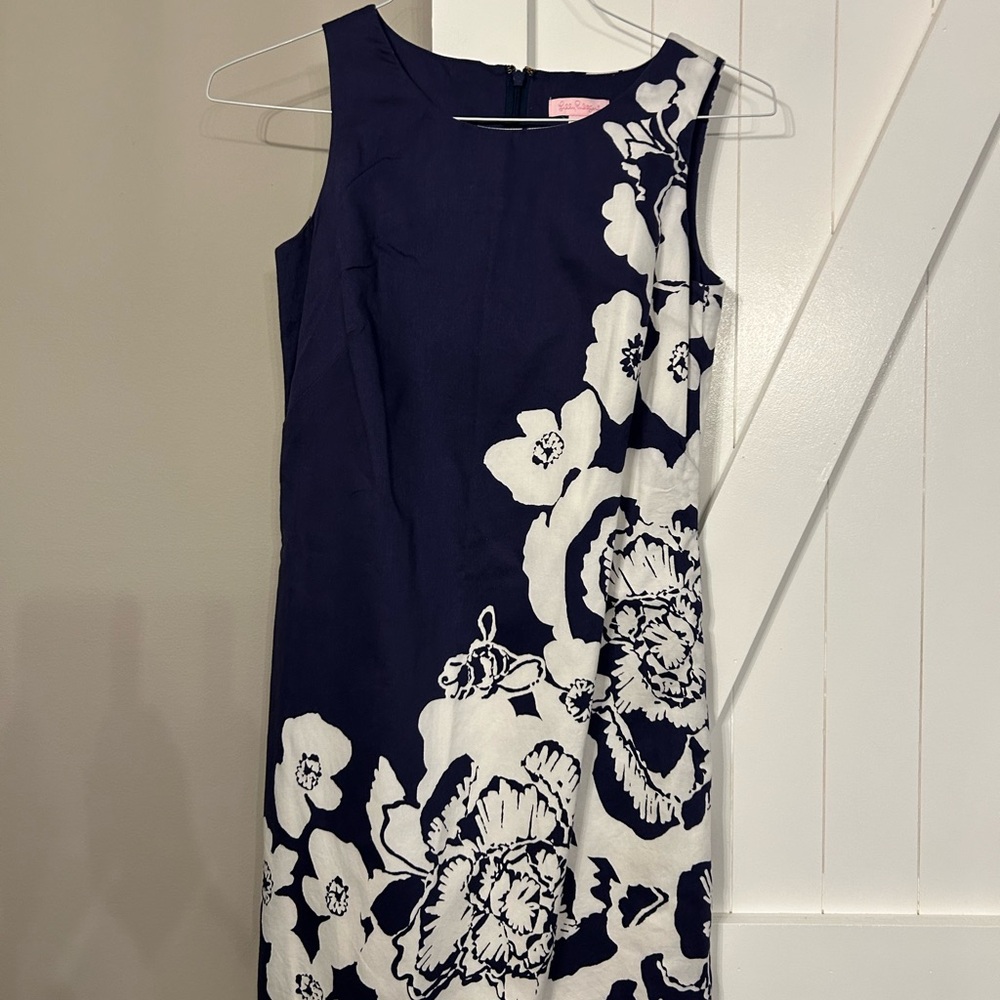 Lilly Pulitzer Navy and White Floral Dress